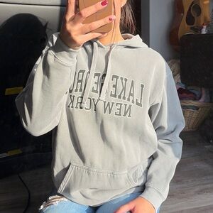Gray Lake George New York Hoodie